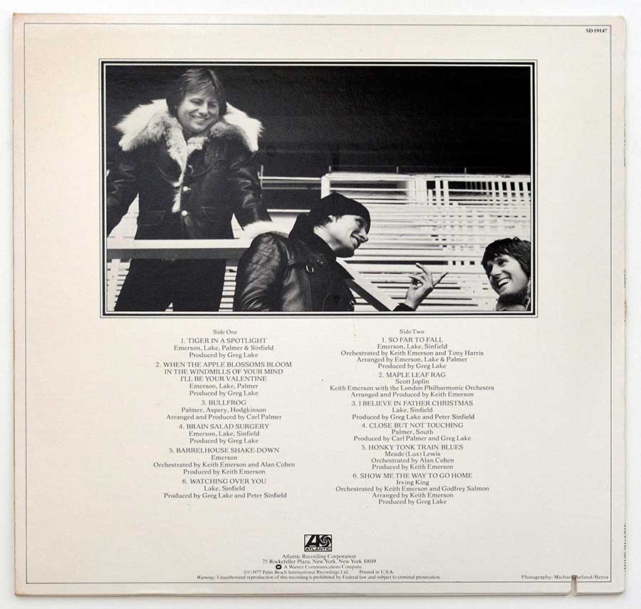 Photo of album back cover EMERSON LAKE PALMER - Works Vol 2 12" Vinyl LP Album 