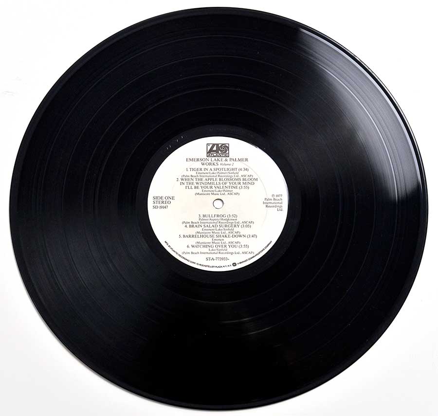 Photo of Side One of EMERSON LAKE PALMER - Works Vol 2 12" Vinyl LP Album  