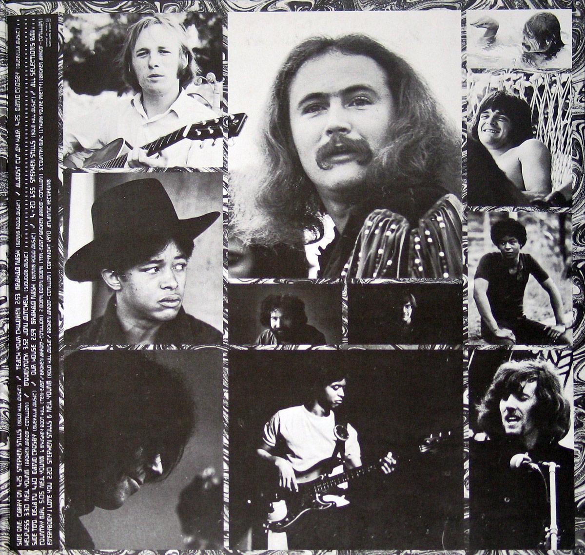 CROSBY STILLS NASH & YOUNG - Deja Vu White Album Cover 12" Vinyl LP  inner gatefold cover