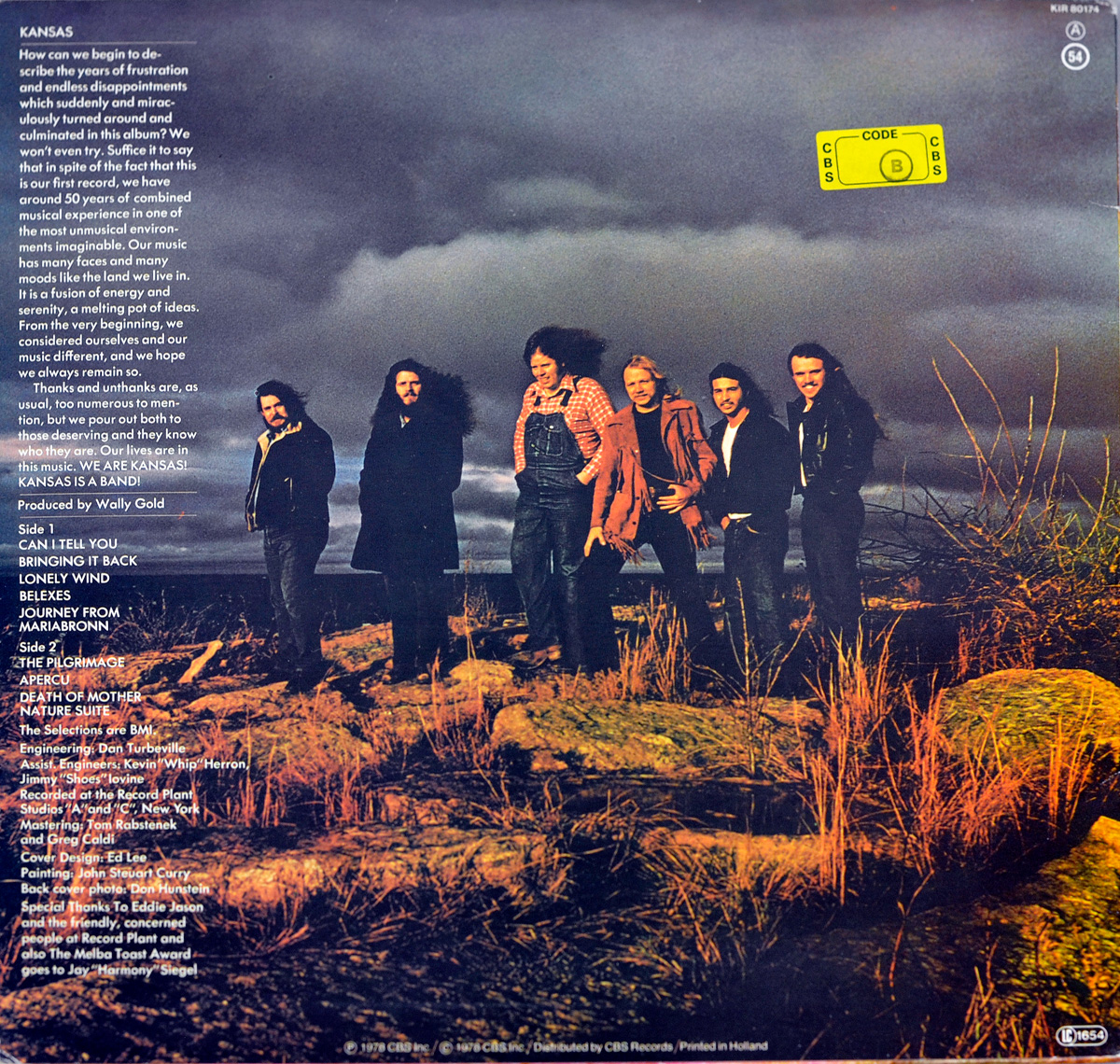 Large Hires Photo Album Back Cover  Photo of "KANSAS - Self-Titled"