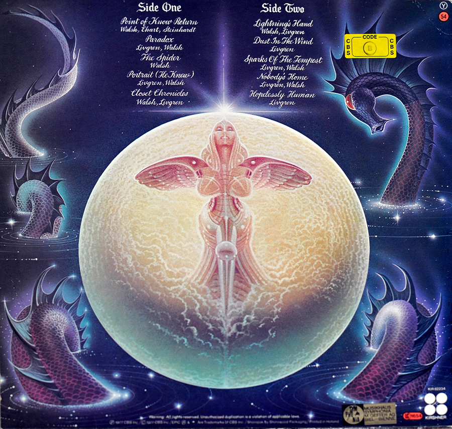 Large Hires Photo Album Back Cover  Photo of "KANSAS - Point of Know Return"