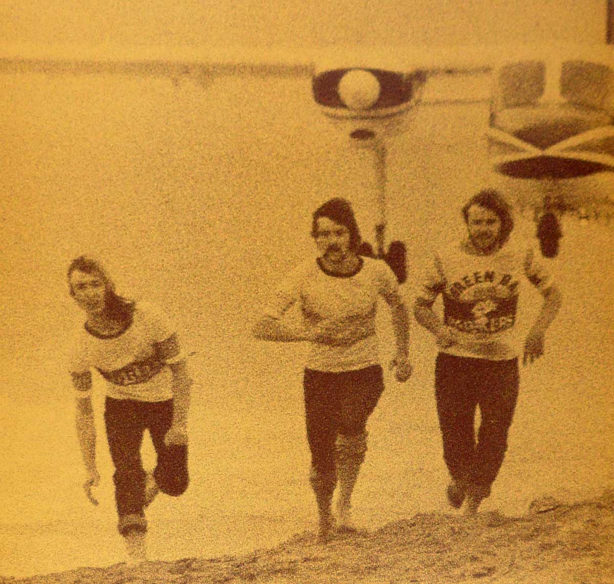 Photo of Kayak band on the beach, "The Last Encore" Album's Insert 