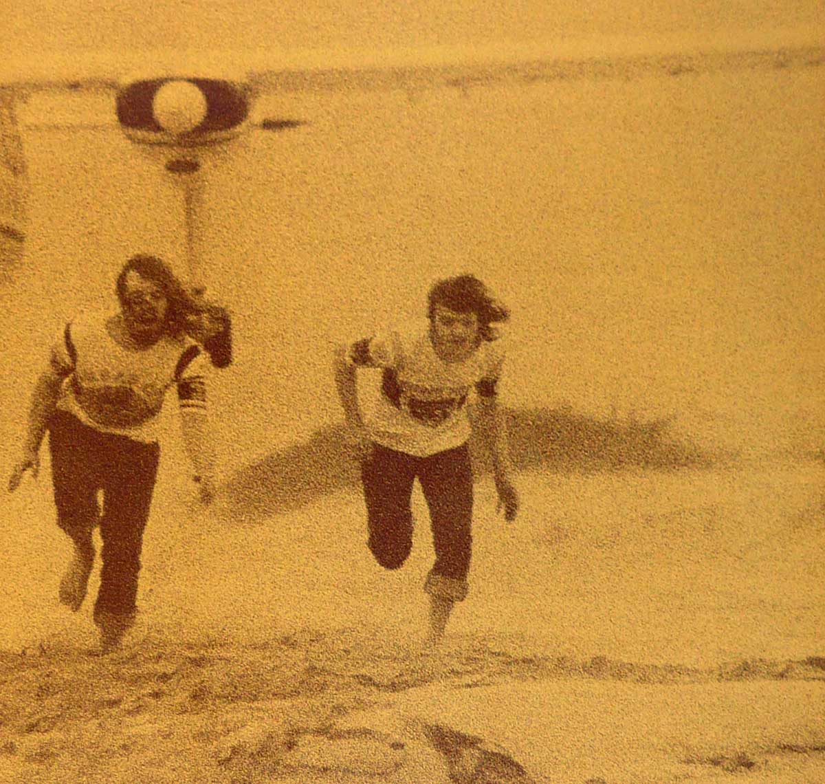 Photo of Kayak band on the beach, "The Last Encore" Album's Insert 