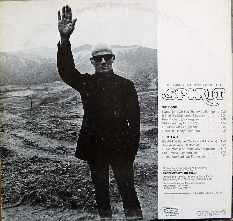 Photo of album back cover SPIRIT - The Family That Plays Together 12" LP Vinyl Album