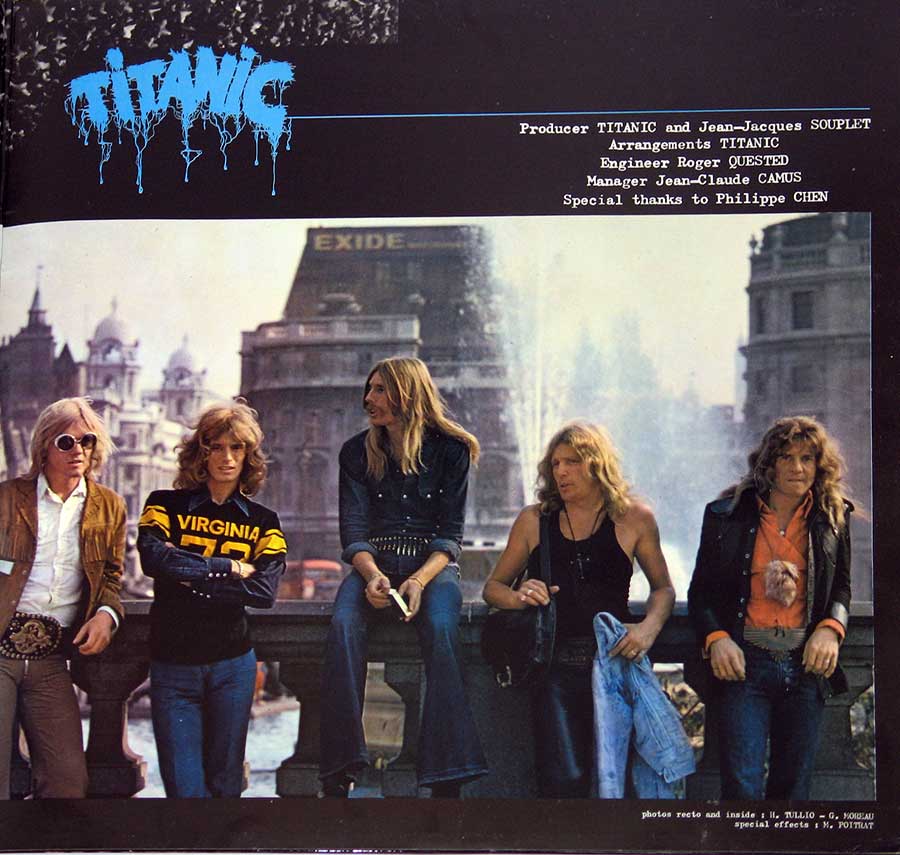 Titanic - Sea Wolf - Gatefold cover 12" Vinyl LP Album album back cover