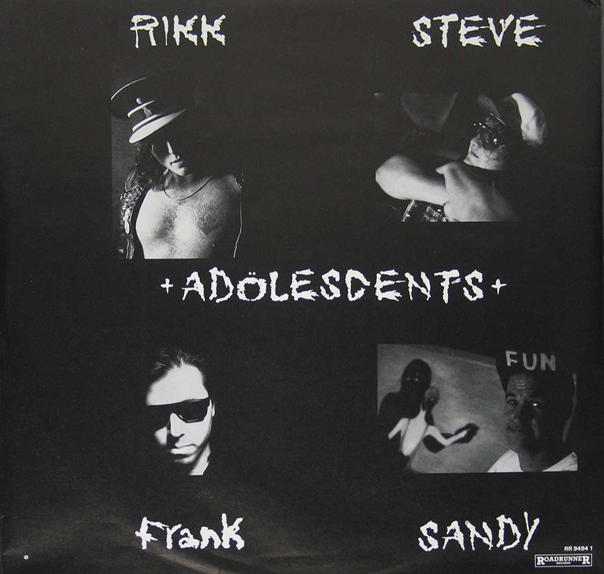 High Resolution Photo  of the  Original Custom Inner Sleeve (OIS) Side One of ADOLESCENTS - Balboa Fun Zone https://vinyl-records.nl