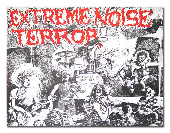 Front cover Photo of Extreme Noise Terror A Holocaust in Your Head / Holocaust in your Home  https://vinyl-records.nl//