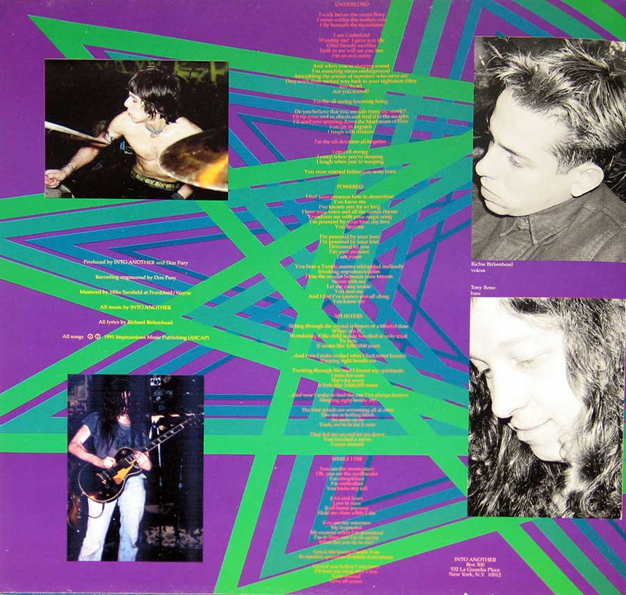 Photo One Of The Original Custom Inner Sleeve INTO ANOTHER - Self-titled 12" Vinyl LP Album 