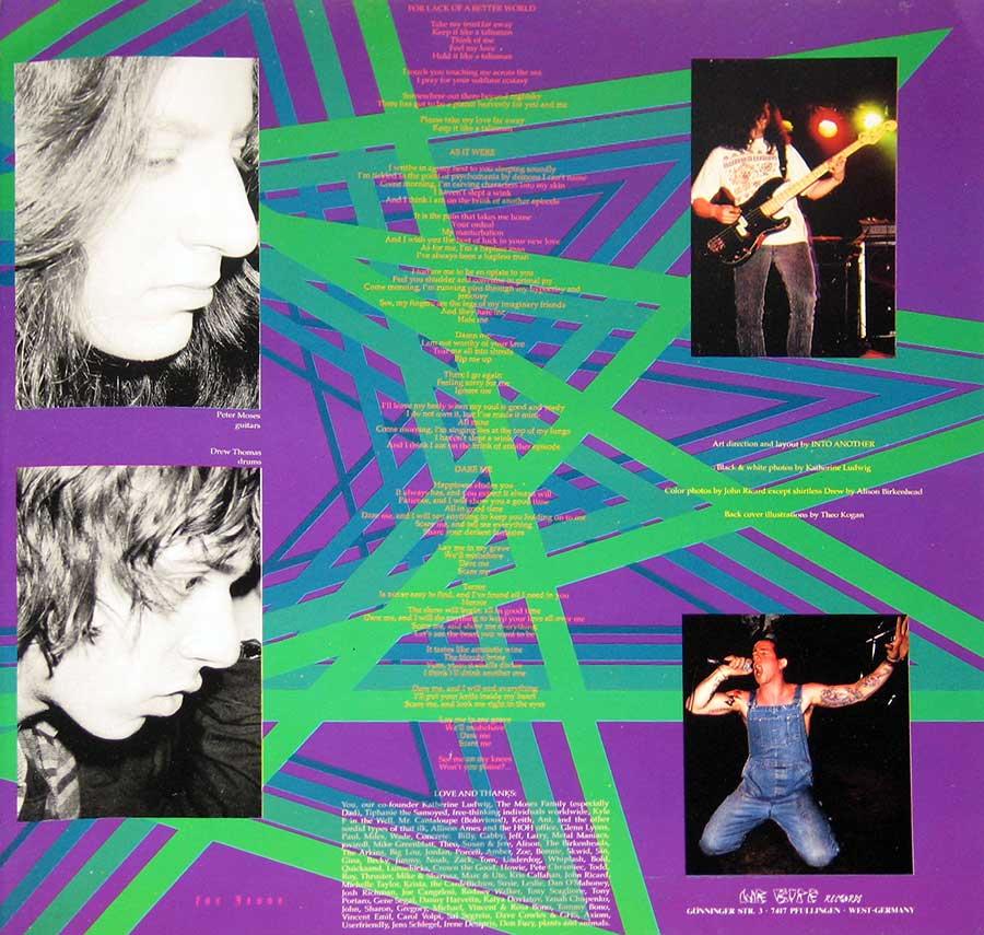 Photo Two of the original custom inner sleeve  INTO ANOTHER - Self-titled 12" Vinyl LP Album