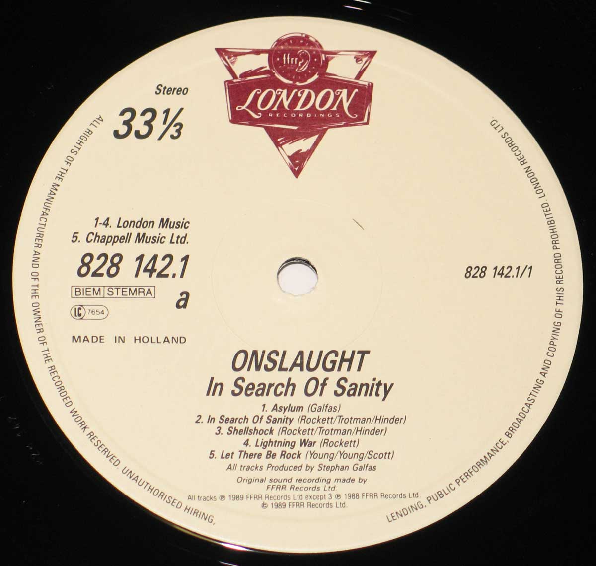 Close-up of the "LONDON Recordings" Record Label 
