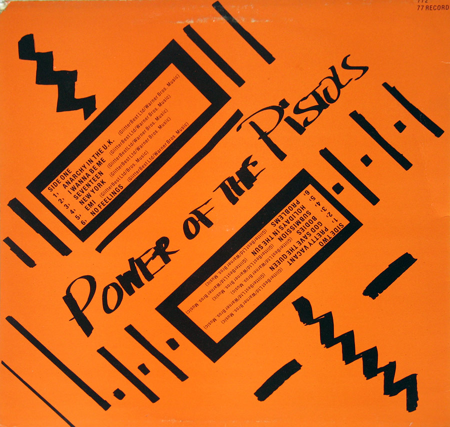 SEX PISTOLS - Power of the Sex Pistols 12" LP Vinyl Album back cover