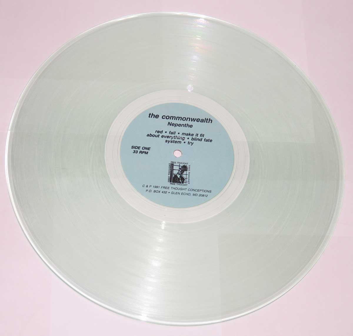 Photo of "Nepenthe" 12" Transparent LP Record 