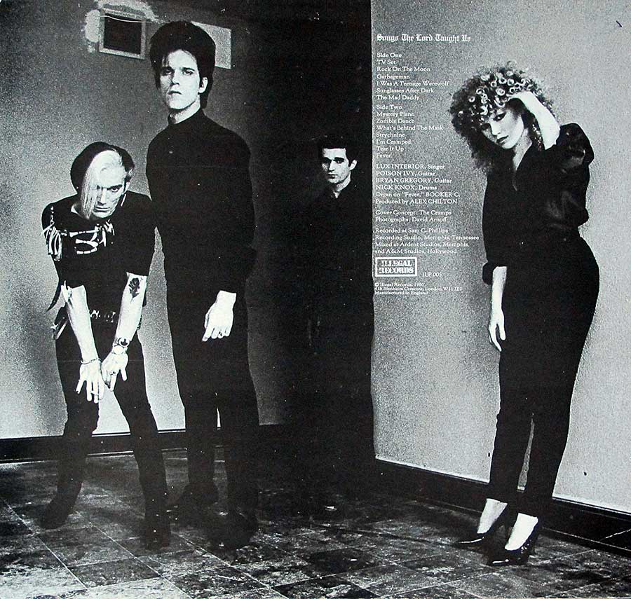 THE CRAMPS - Songs The Lords Taught Us Illegal ILP 005 12" Vinyl LP Album 
 back cover
