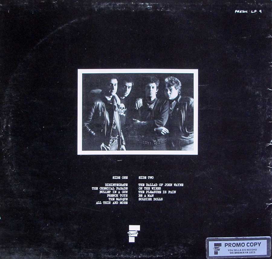 Photo of album back cover THE DARK - Chemical Warfare + LYRICS SHEET FRESH 12" LP Vinyl Album