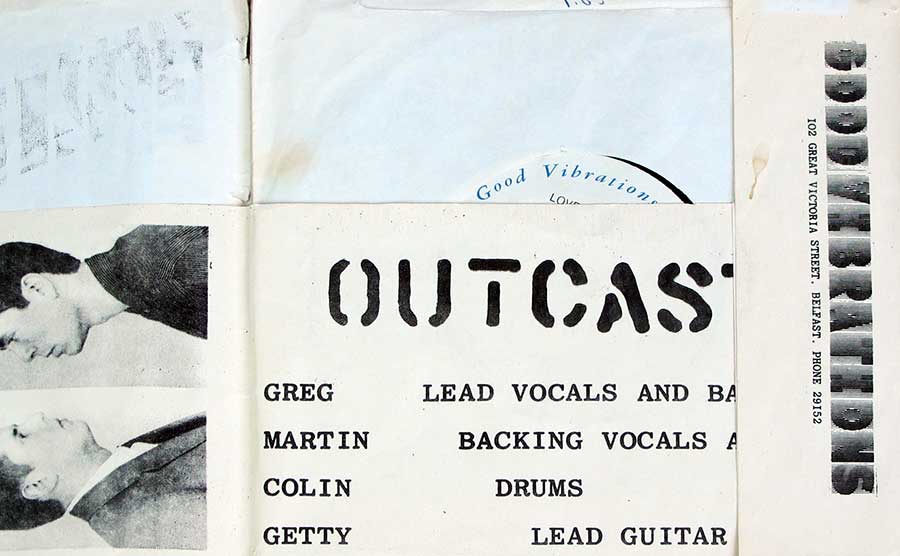 Photo One Of The Original Custom Inner Sleeve THE OUTCASTS - Justa Nother Teenage Rebel / Love Is For Sops Punk GOT 3 FOC 7" PS Single Vinyl 