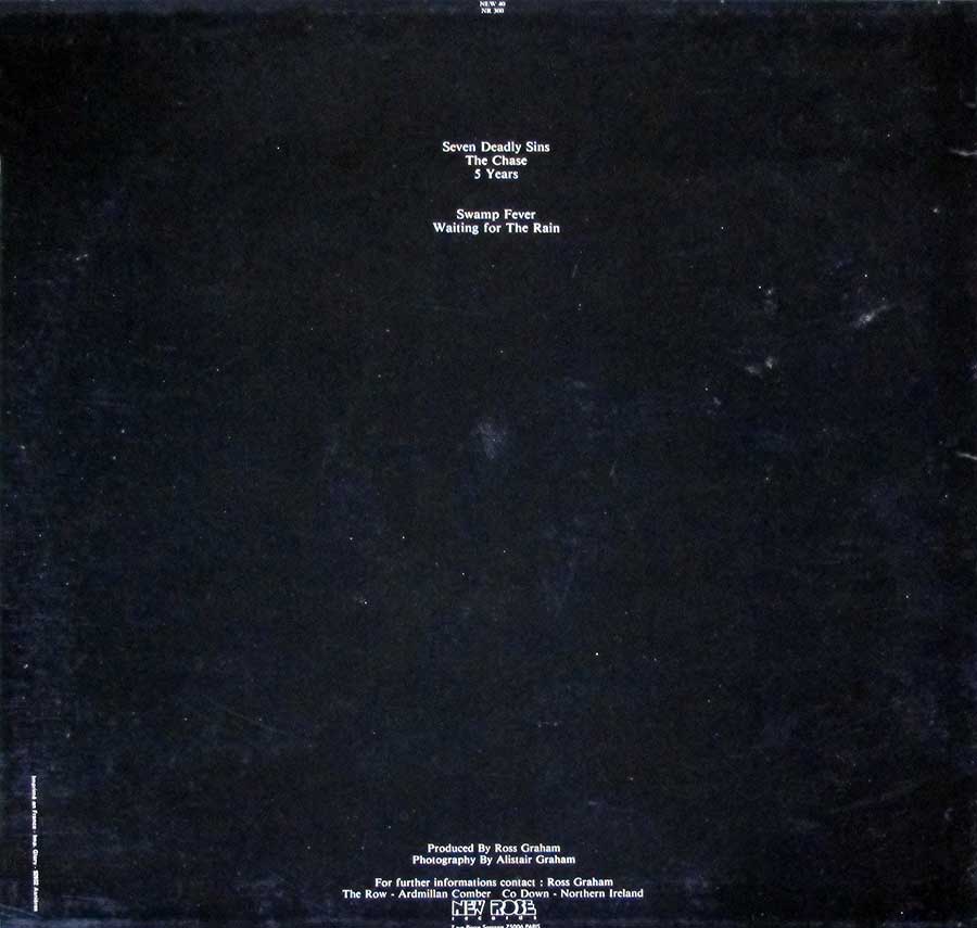 OUTCASTS - Seven Deadly Sins 12" LP Vinyl Album back cover