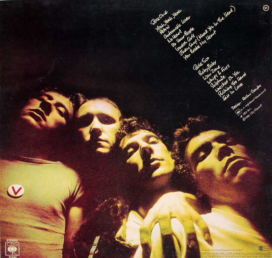 Photo of album back cover VIBRATORS Batteries Included UK Pressing 12" LP Vinyl Album