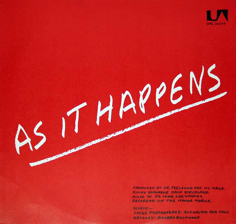 Photo Two of the original custom inner sleeve  DR FEELGOOD - As It Happens Live