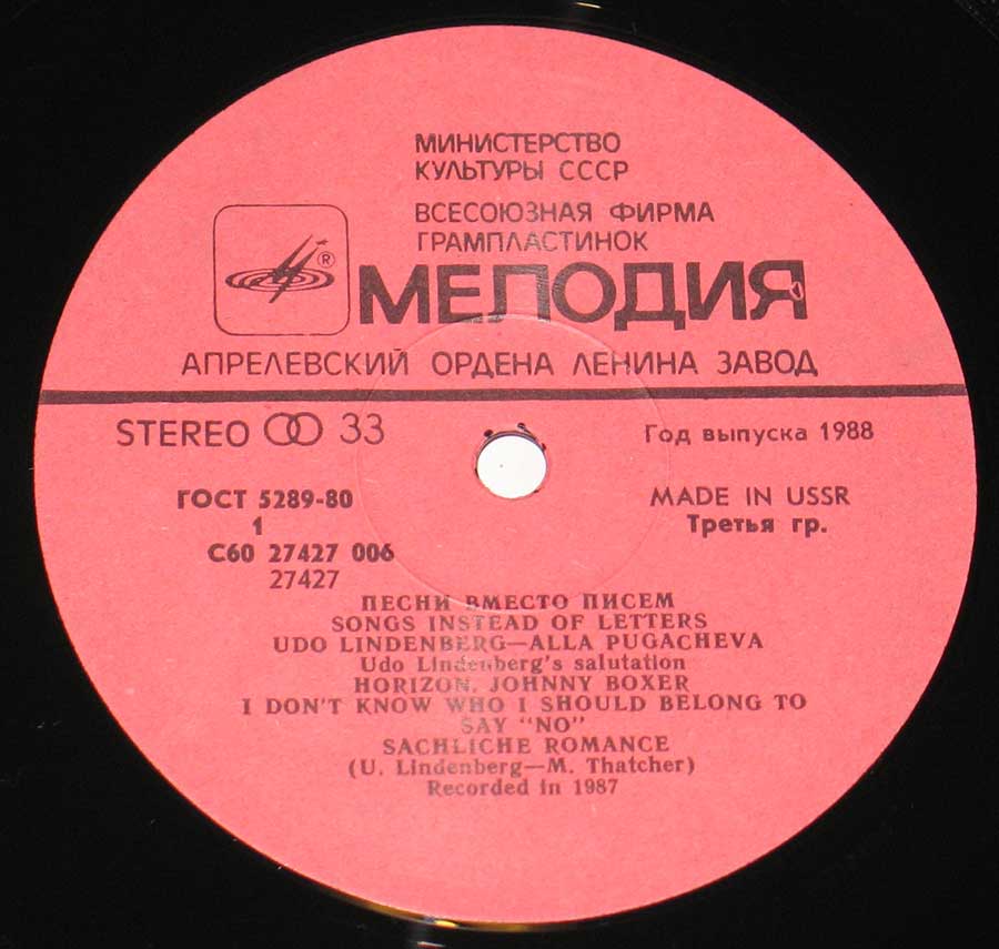 Close-up of Recorder Label Udo Lindenberg Songs Instead of Letters