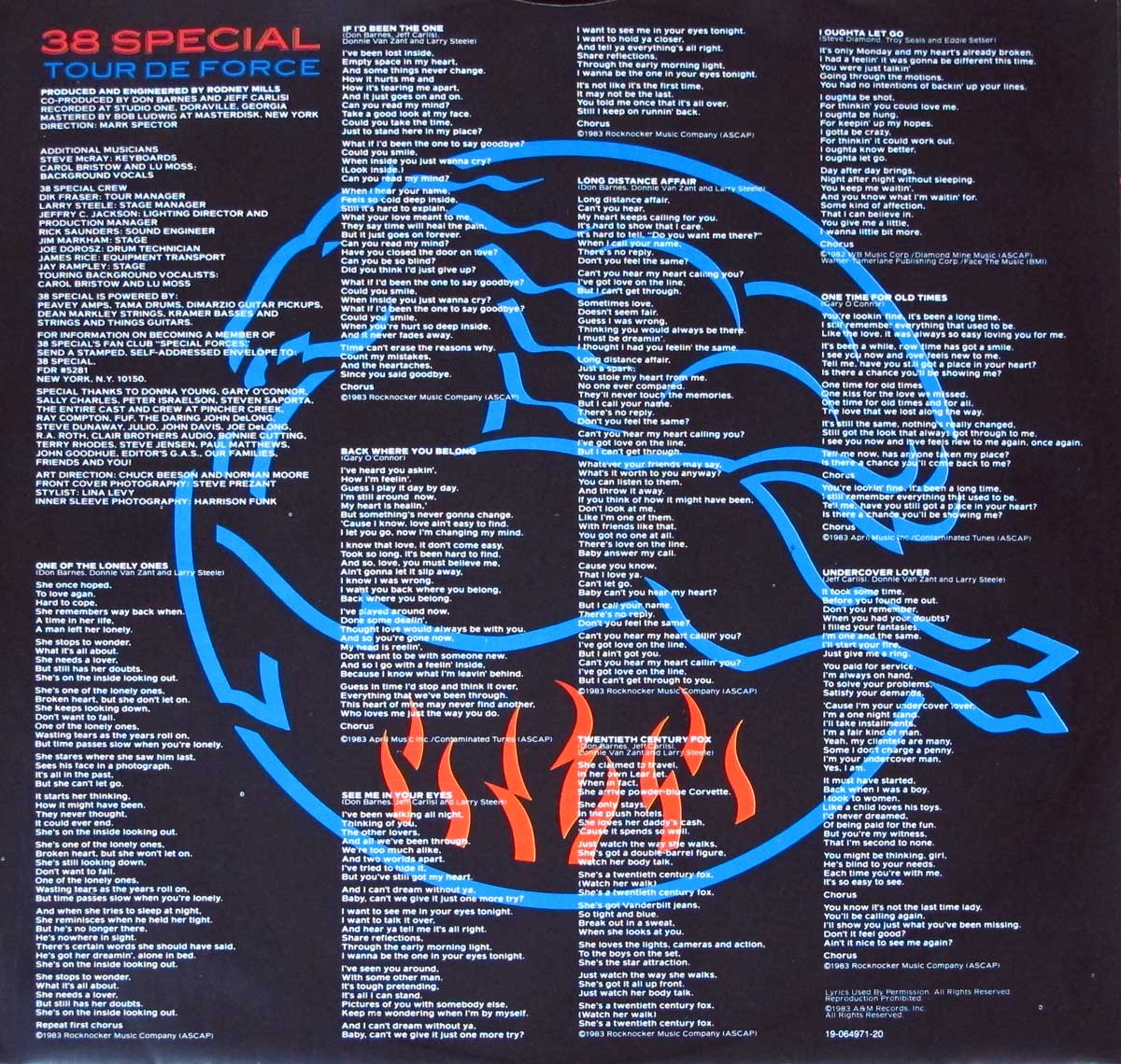 Photo of album back cover 38 SPECIAL - Tour De Force  