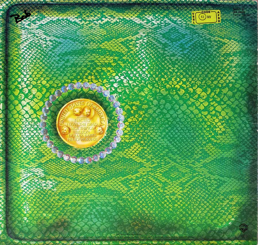ALICE COOPER - Billion Dollar Babies 12" Vinyl LP Album back cover
