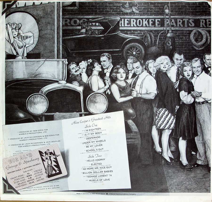 Photo of the right page inside cover ALICE COOPER - Alice Cooper's Greatest Hits 12" LP Vinyl Album 