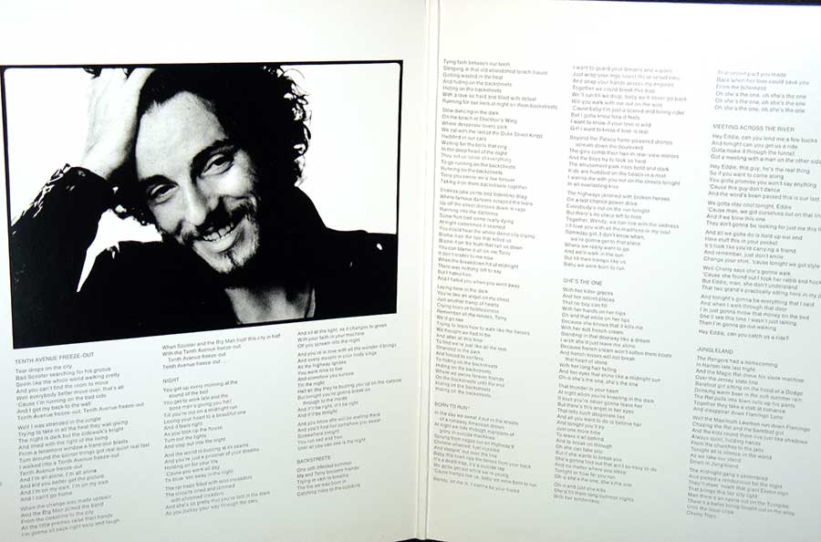 BRUCE SPRINGSTEEN - Born To Run Gatefold Cover 12" Vinyl LP Album inner gatefold cover
