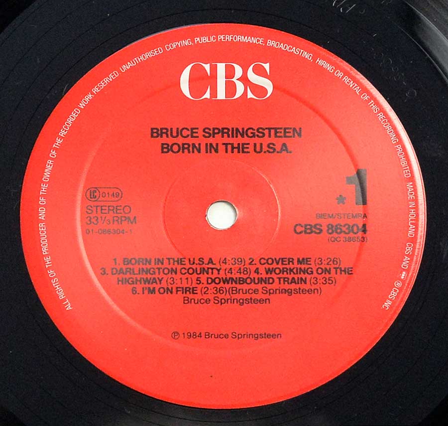 High Resolution Photo BRUCE SPRINGSTEEN BORN IN THE USA 