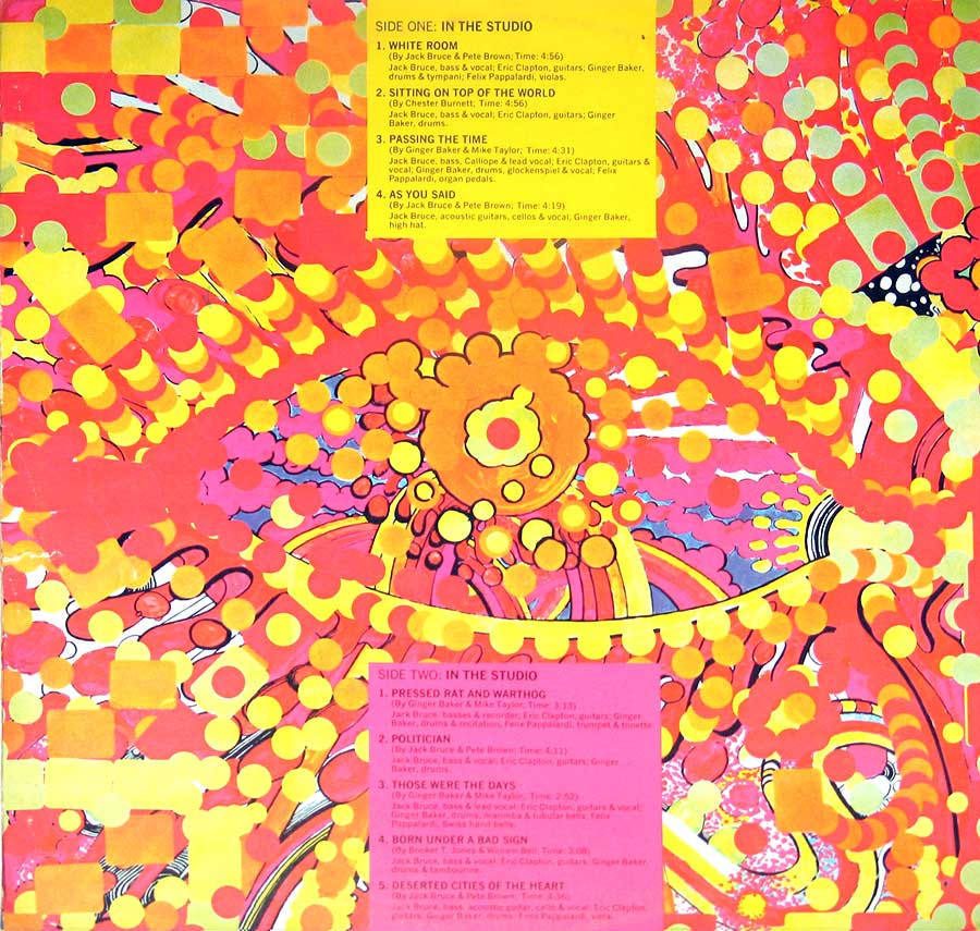 CREAM - Wheels Of Fire 12" Vinyl LP Album 

 inner gatefold cover