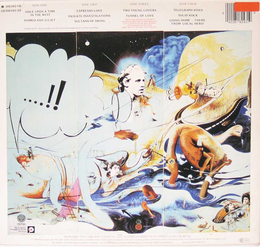 DIRE STRAITS  Alchemy Live west Germany Gatefold Cover 12" Vinyl LP Album back cover
