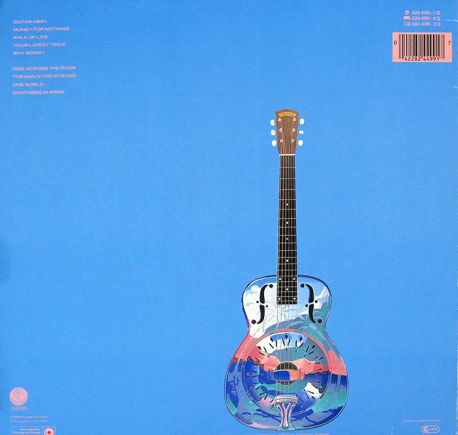 DIRE STRAITS - Brothers in Arms West Germany 12" Vinyl LP Album album back cover