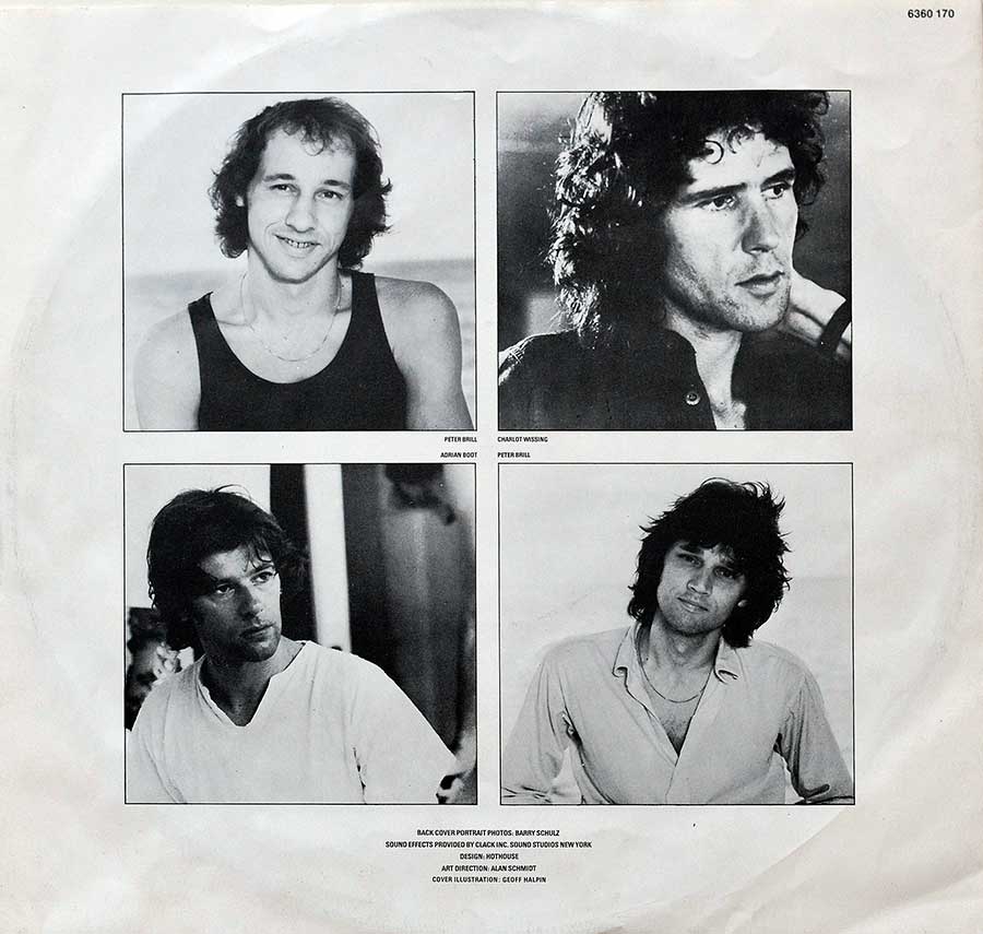 Four photos of the DIre Straits band-members 