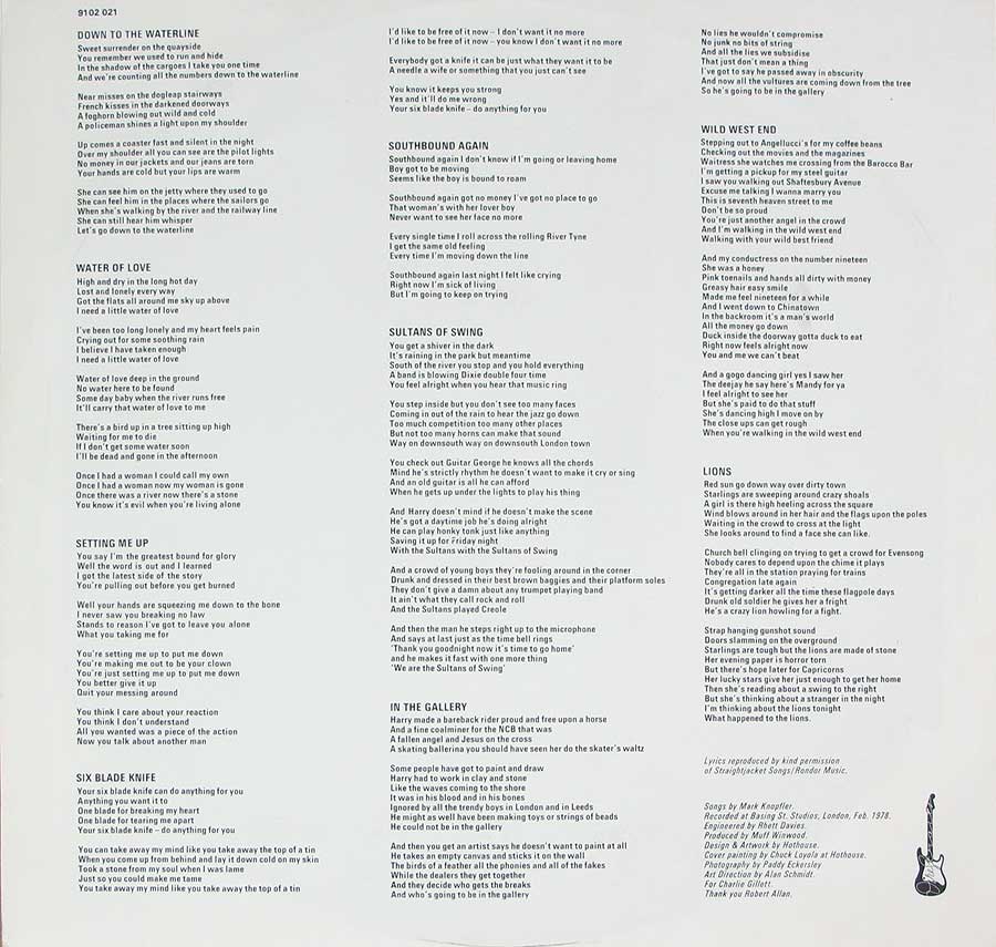 DIRE STRAITS - Self-Titled France Black Vertigo 2nd Release 12" LP VINYL
 custom inner sleeve
