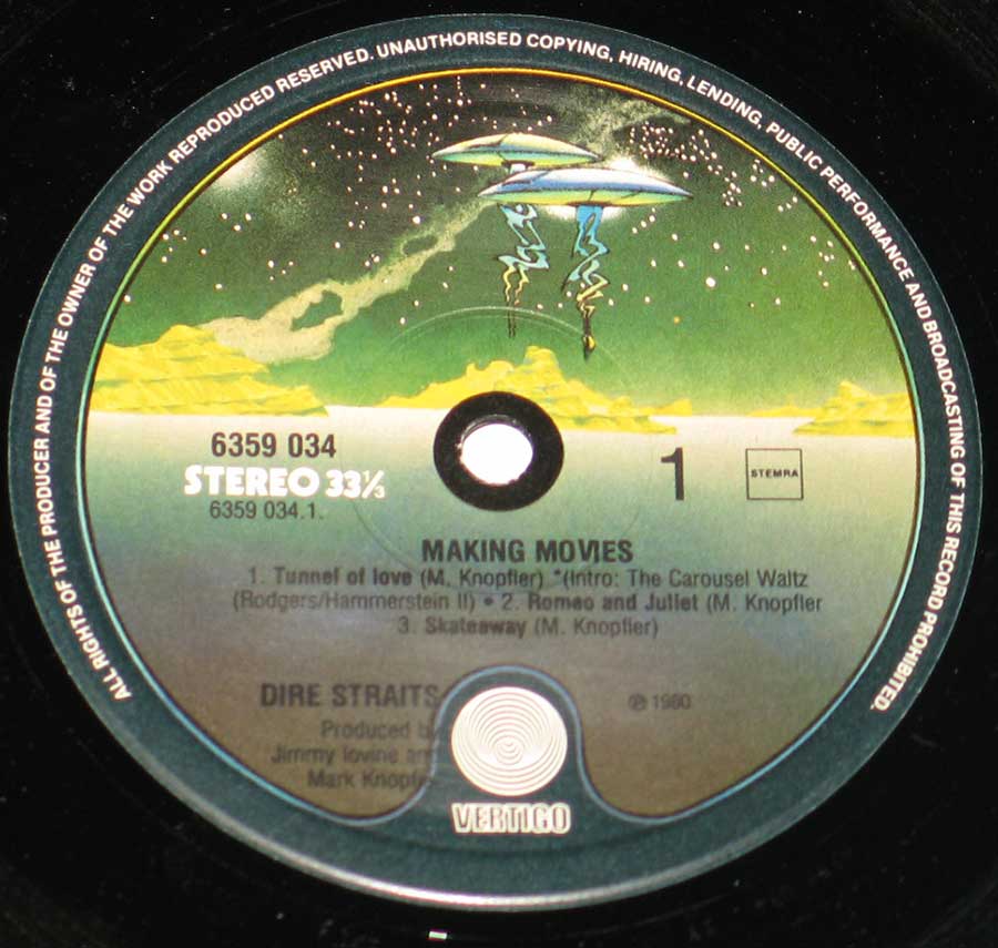 "Making Movies" Record Label Details: VERTIGO 6359 034 