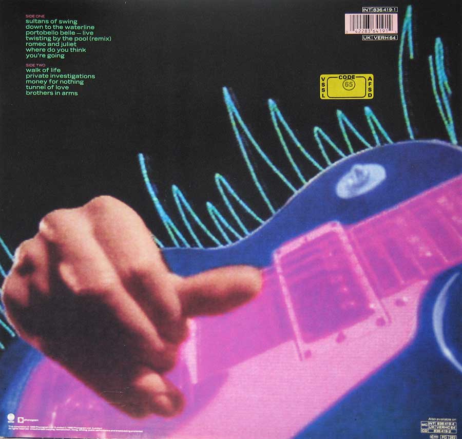 DIRE STRAITS  Money for Nothing 12" Vinyl LP Album
 album back cover