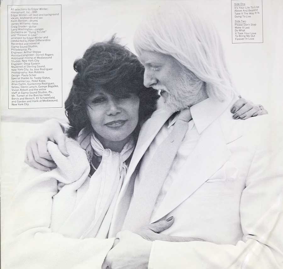 EDGAR WINTER - Edgar Winter Album 12" LP Vinyl Album custom inner sleeve