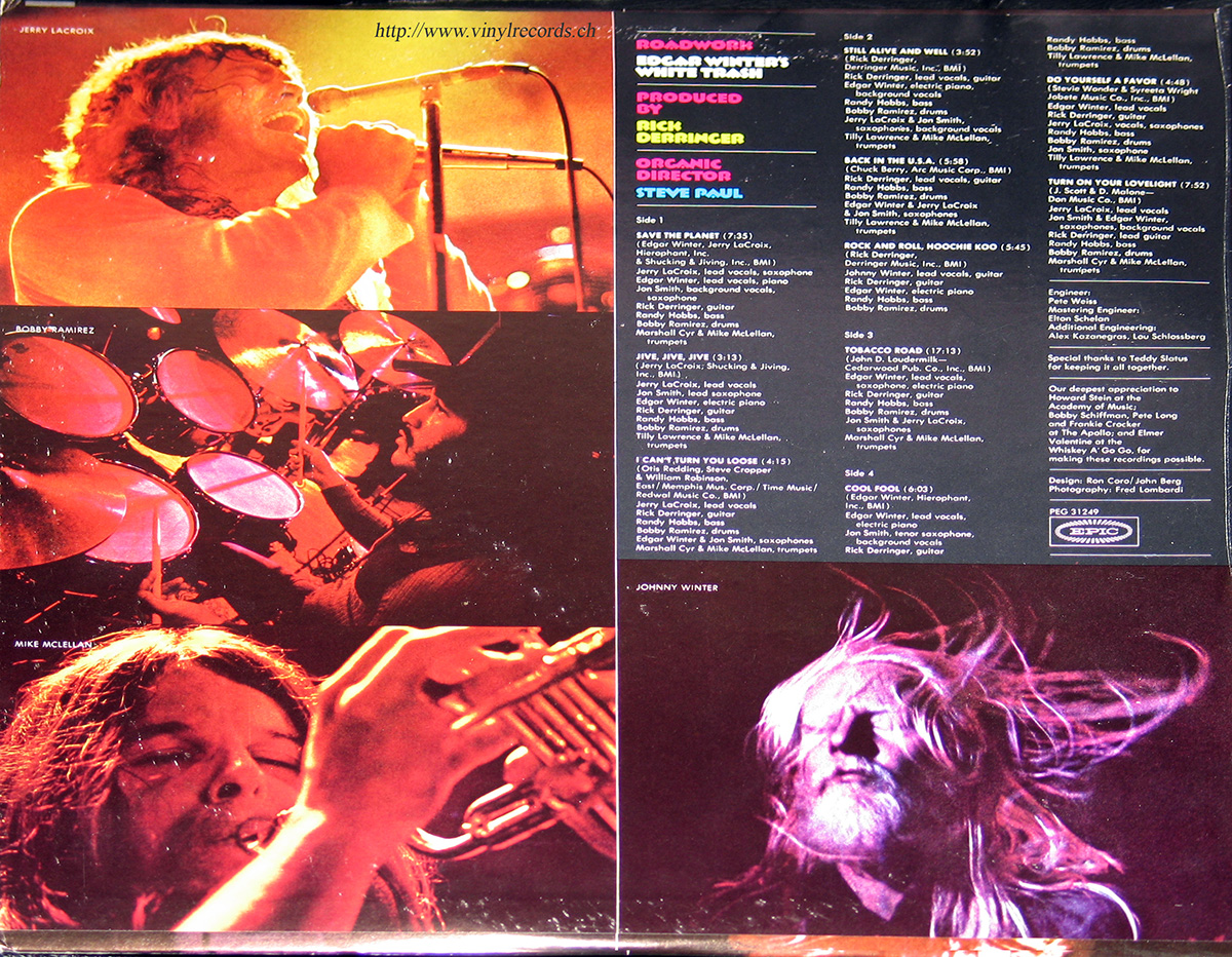 Edgar Winter's White Trash - Roadwork inner gatefold cover