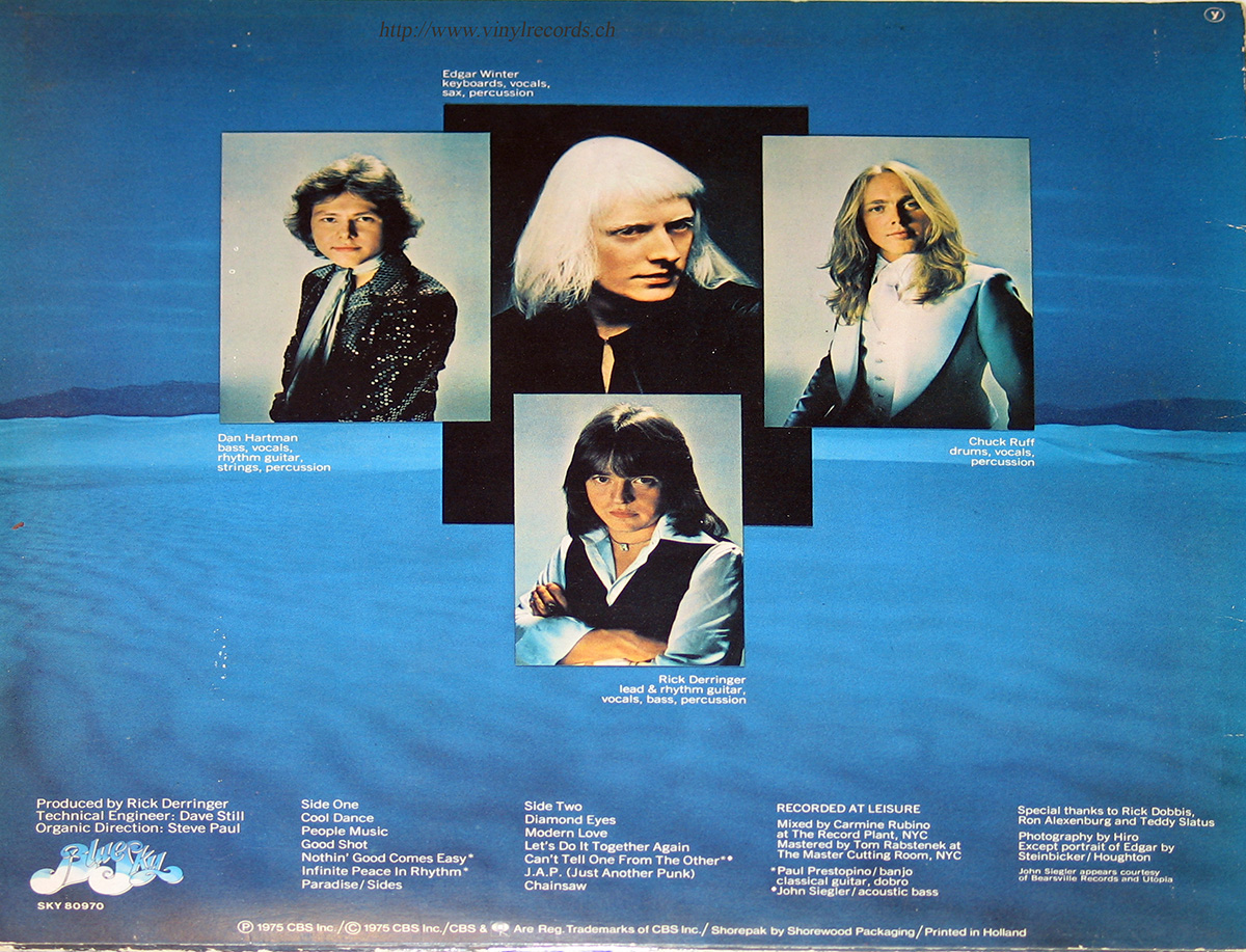 Edgar Winter with Rick Derringer back cover