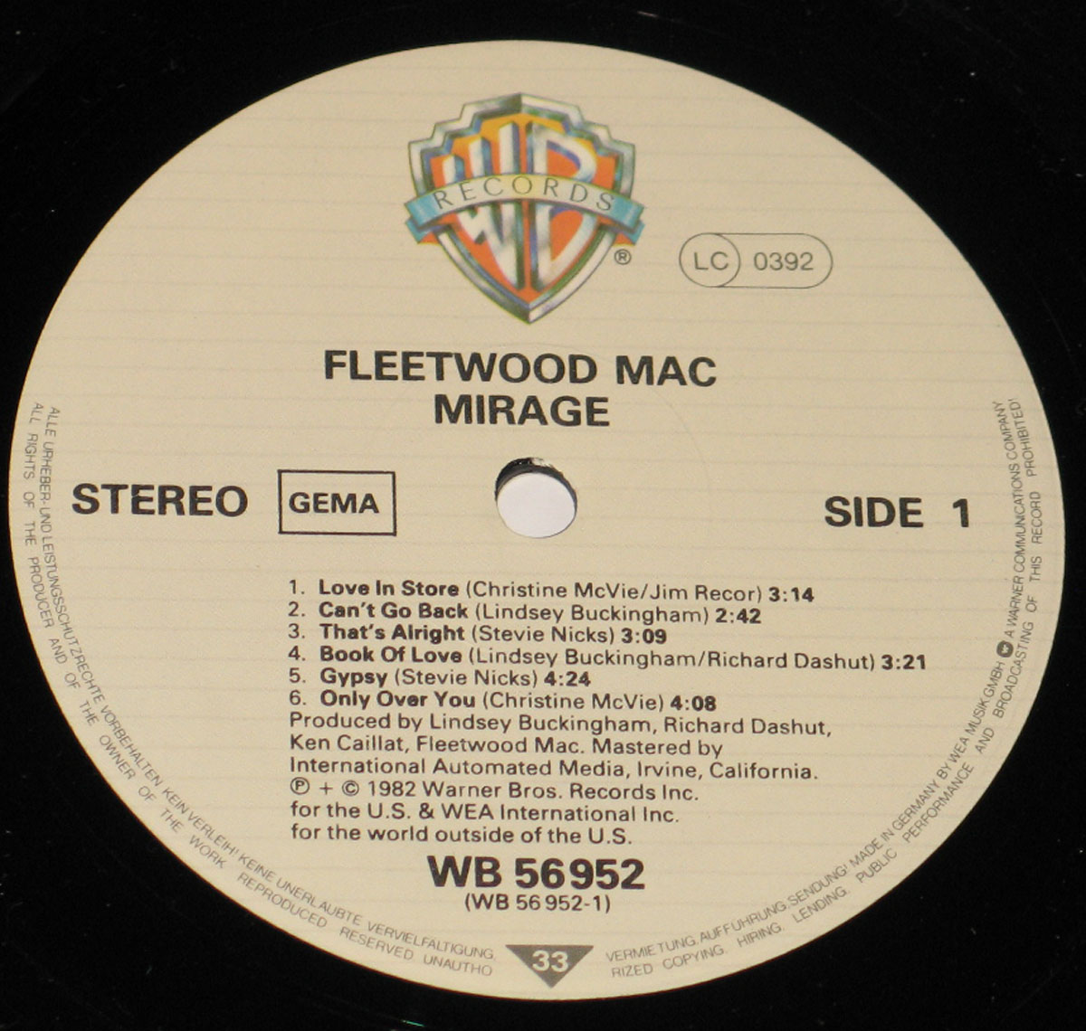 High Resolution Photo Fleetwood Mac Mirage LP cover
