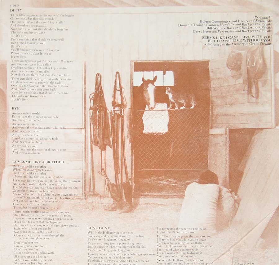GUESS WHO - Flavours 1974 12" Vinyl LP Album custom inner sleeve