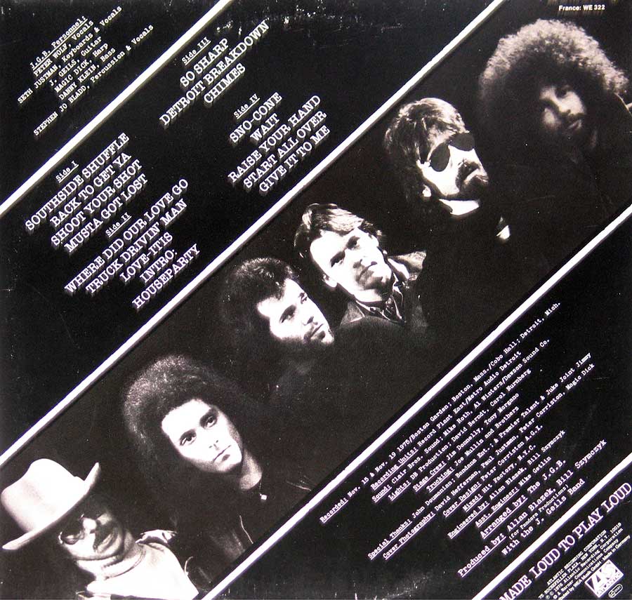 Photo One Of The Original Custom Inner Sleeve J. Geils Band - Blow Your Face Out, Live 