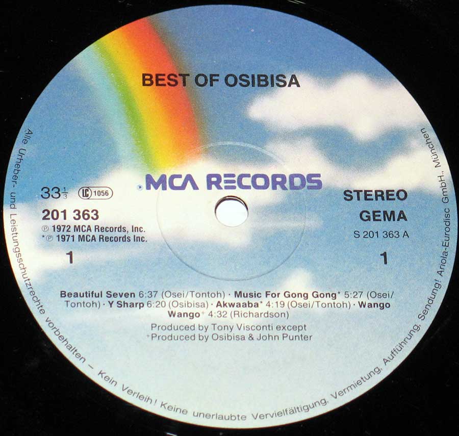 "Be" Record Label Details: MCA Records 201 363 