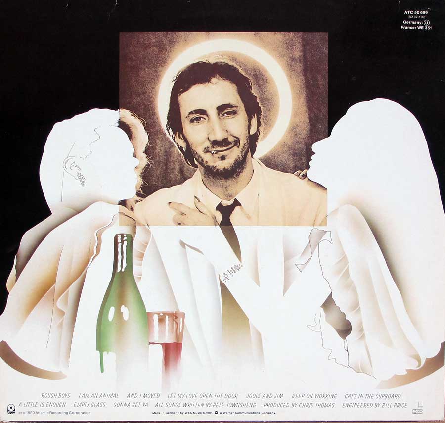 Photo of album back cover PETE TOWNSHEND - Empty Glass ( German Release ) 12" LP Vinyl Album