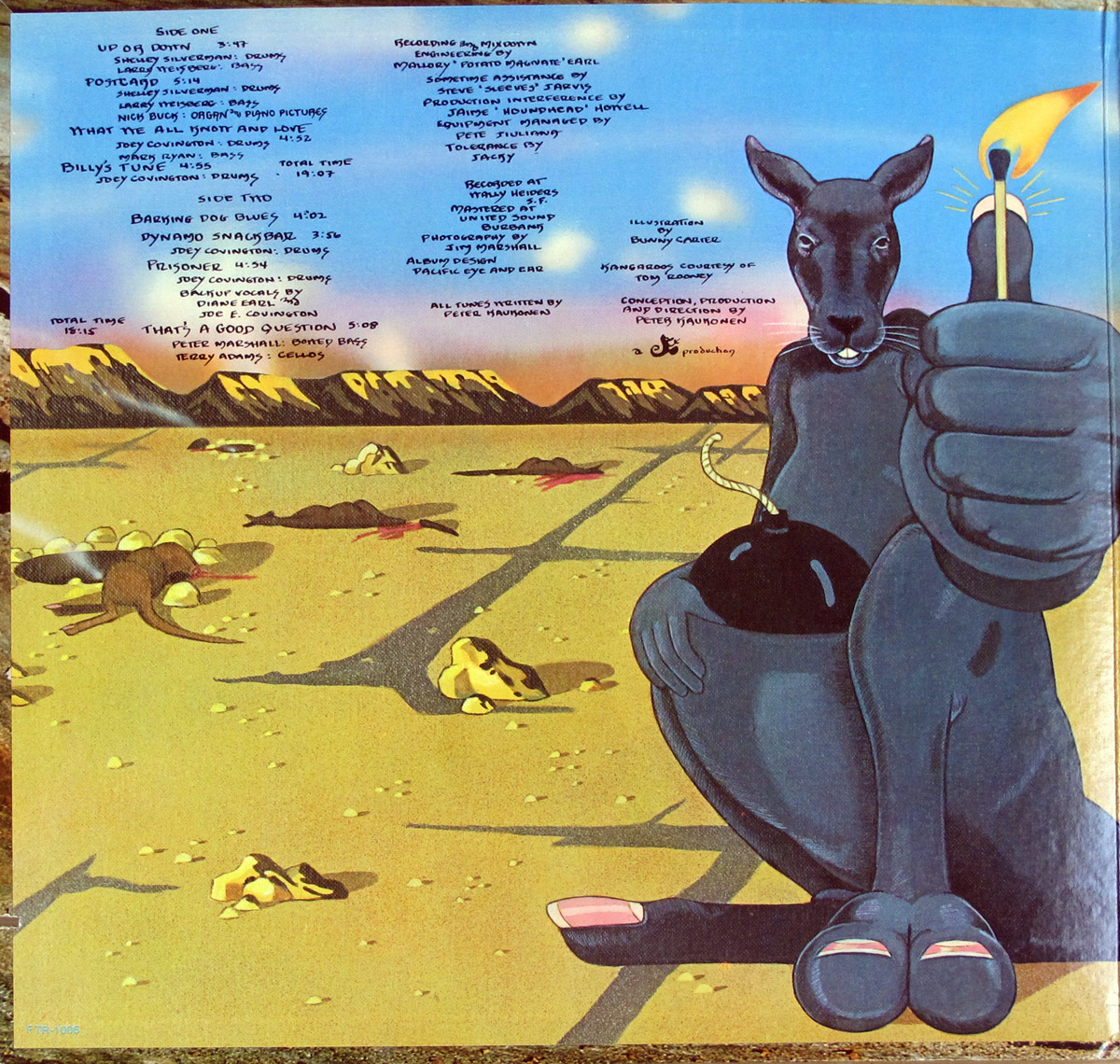 Photo of the left page inside cover PETER KAUKONEN - Black Kangaroo Gatefold 12" LP Vinyl Album 