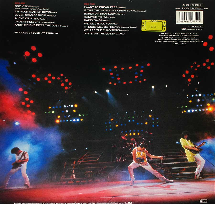 QUEEN - A Kind Of Magic Club Edition 12" Vinyl Lp Album
 album back cover