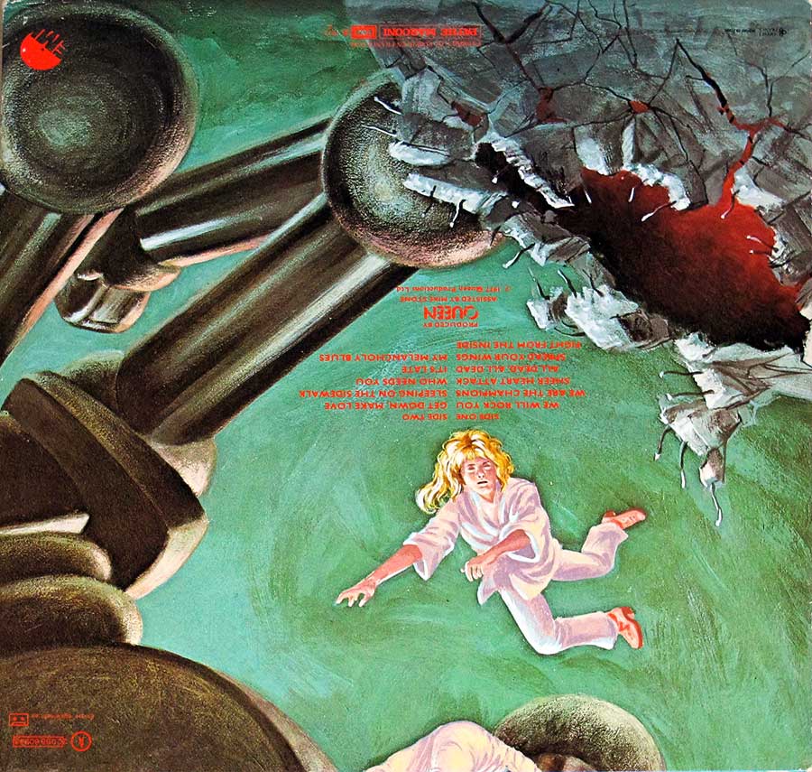 QUEEN - News Of The World Original France Gatefold Album Cover 12" LP Vinyl Album back cover
