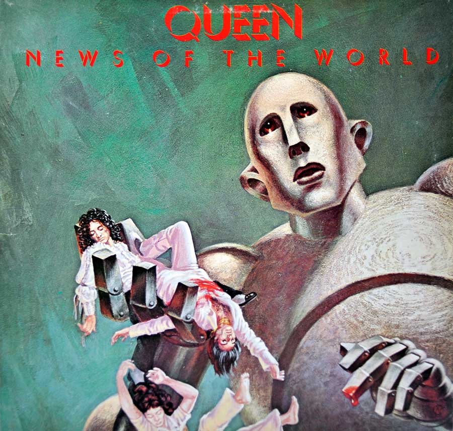 QUEEN - News Of The World Italian Release Gatefold Cover 12" Vinyl LP Album front cover https://vinyl-records.nl