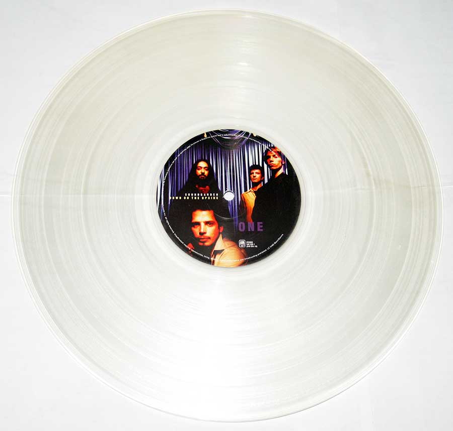 Close up of record's label SOUNDGARDEN - Down on the Upside Side Two