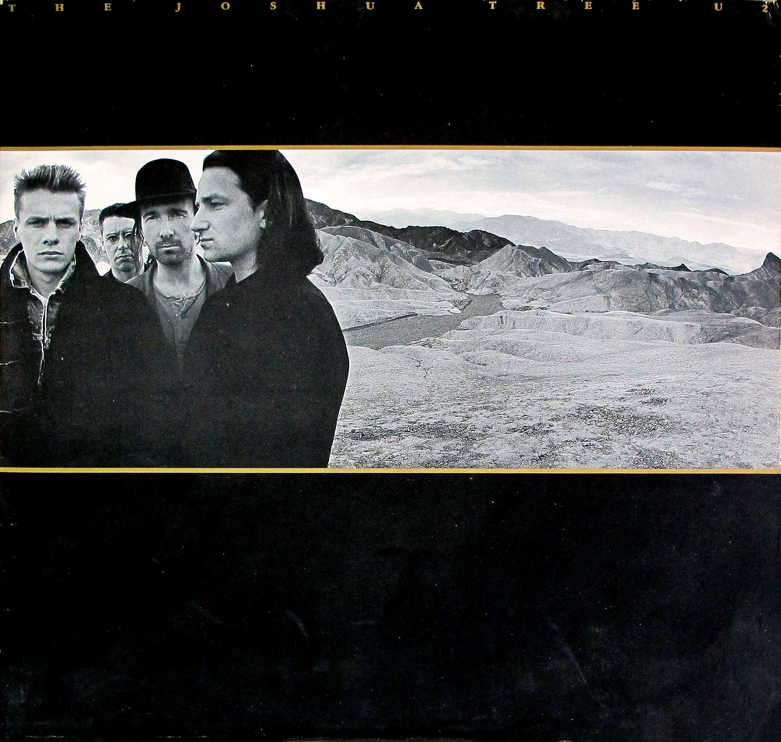 large album front cover photo of: U2 - JOSHUA TREE BRIAN ENO Gatefold + PHOTO / LYRICS SHEET 12" LP Vinyl Album 