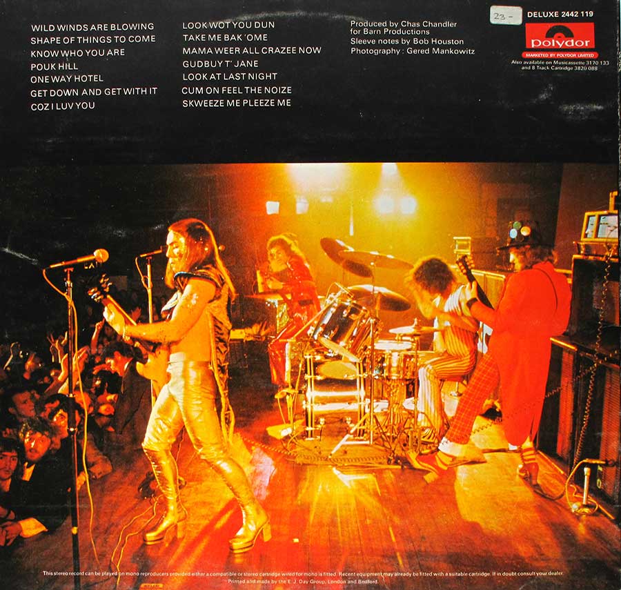 Photo of album back cover SLADE - Sladest